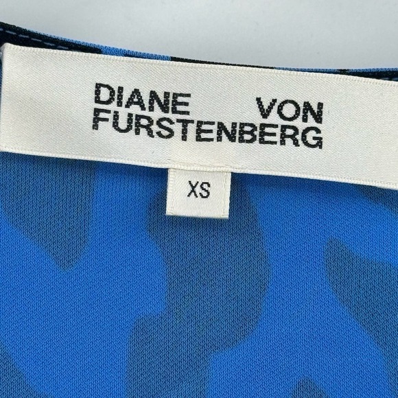 Diane Von Furstenberg David Leopard-Print Minidress Belmont Leo Sky Blue XS NWOT - Picture 7 of 10